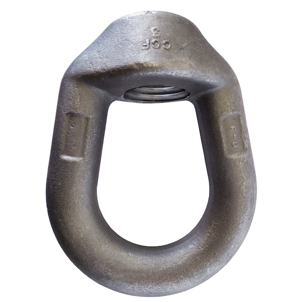 Eye Nut, 1" Thread Size, 1 in Thread Lg, Steel, Black